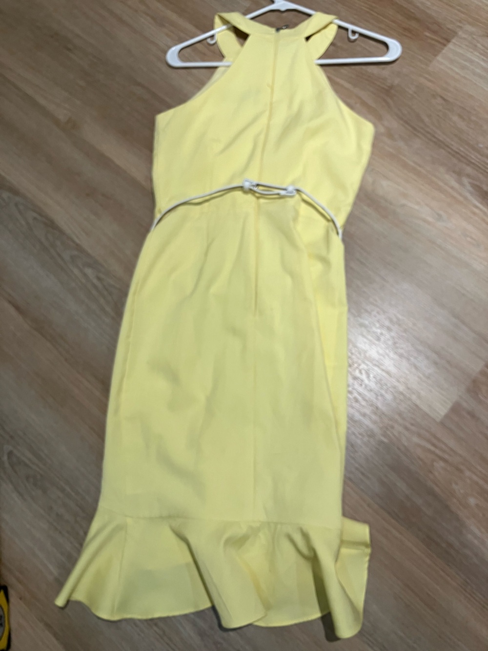 Pale Yellow Ruffle Halter Dress - Picture 4 of 9